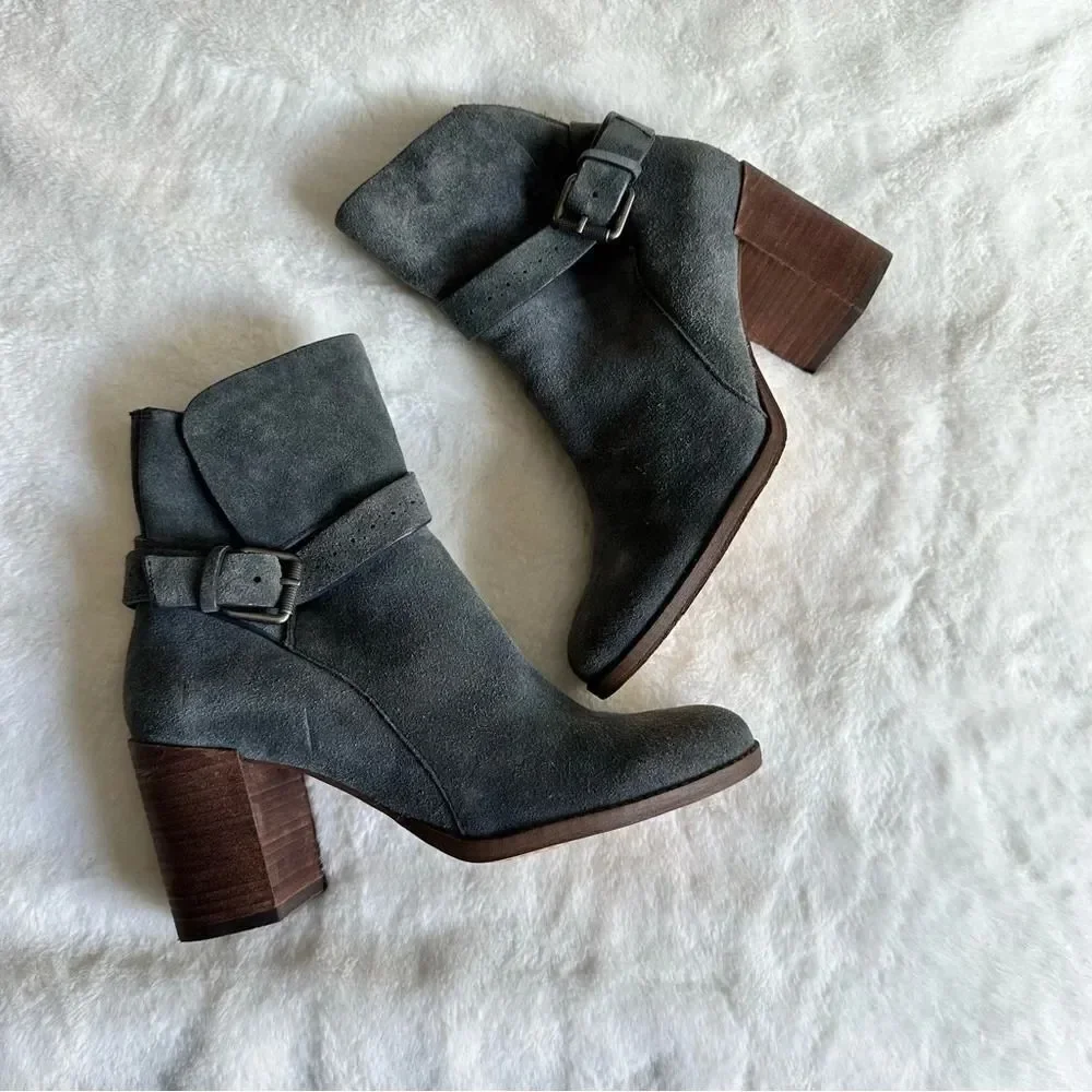 Splendid Women’s Callen Suede Buckle Ankle Bootie Size 9